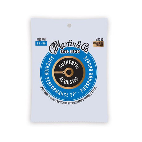 Martin MA550 Authentic Phosphor Bronze Acoustic Guitar Strings - Medium (13-56)