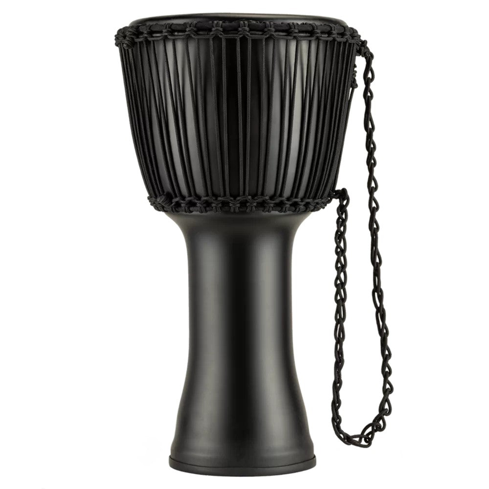 Meinl 12-Inch Travel Series Rope Tuned Djembe with Goat Head - Phantom Black