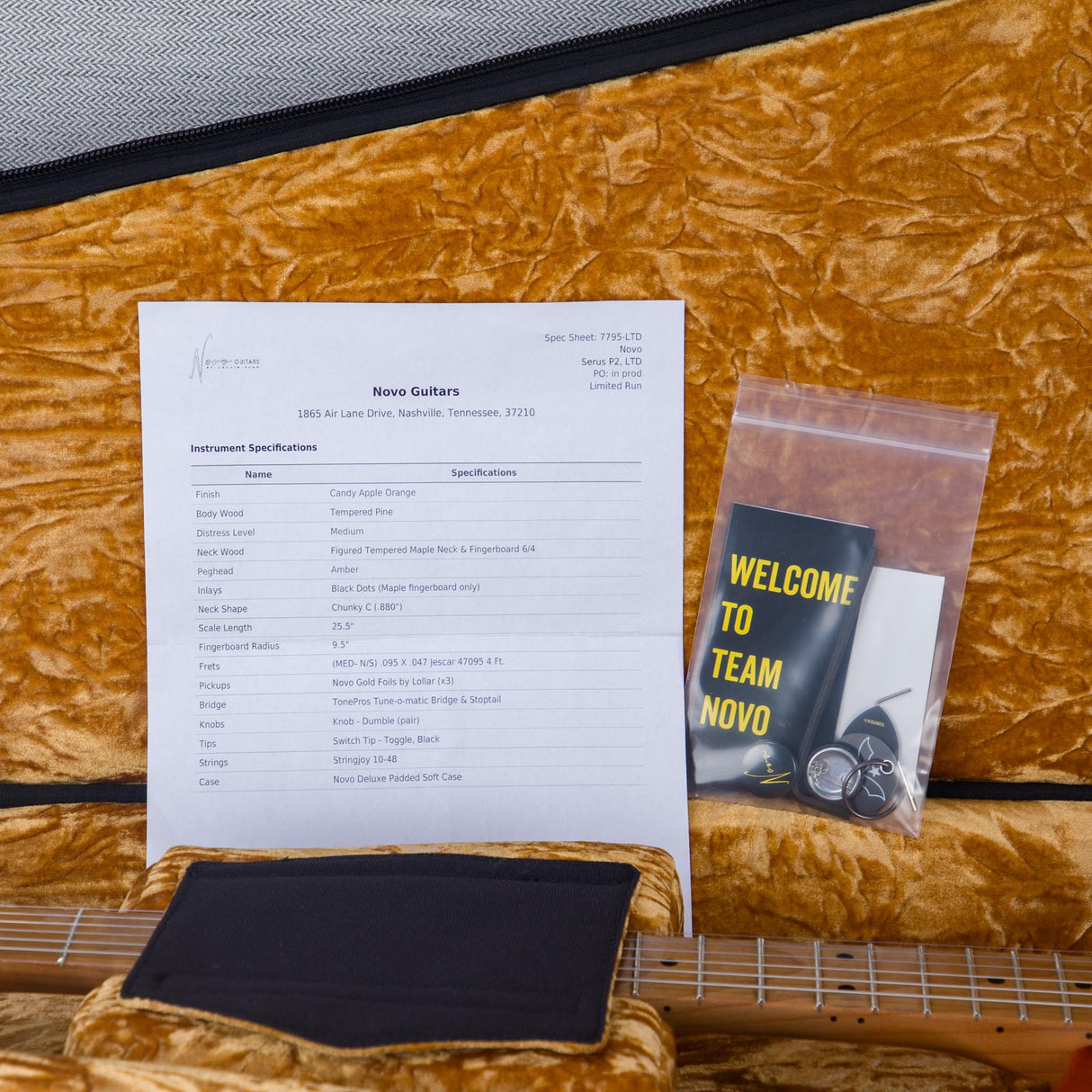 Novo Guitars Limited Edition Serus P2 Electric Guitar - Candy Apple Orange - #251216