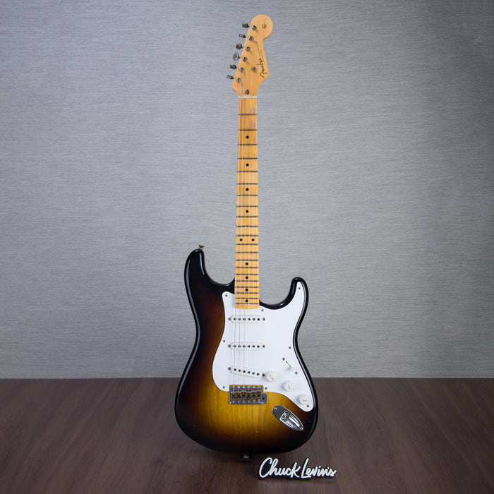 Fender Custom Shop Limited Edition 70th Anniversary 1954 Stratocaster Journeyman Relic Guitar - Wide-Fade 2-Color Sunburst - #XN4068