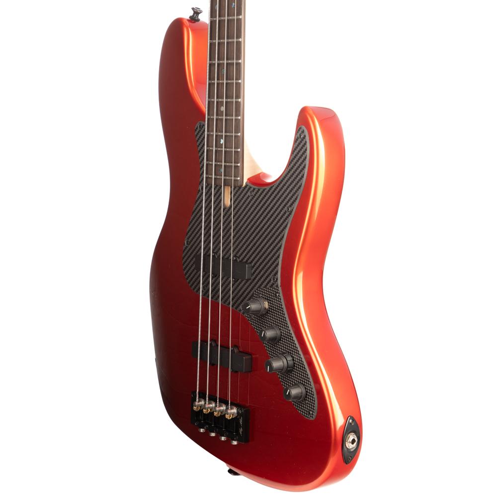 Brubaker JXB-4 Standard Bass Guitar - Tangerine Metallic - New