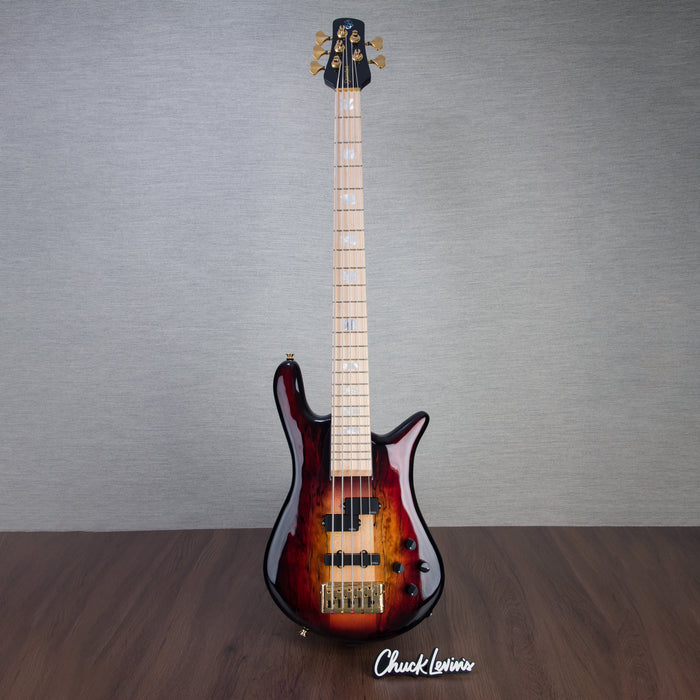 Spector Euro5LT Spalted Maple Bass Guitar - Fire Red Burst - CHUCKSCLUSIVE - #]C121SN 21108