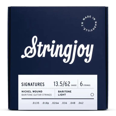 Stringjoy Signatures Nickel-Wound Balanced Baritone Electric Guitar Strings - Light Gauge (0.135-.062)