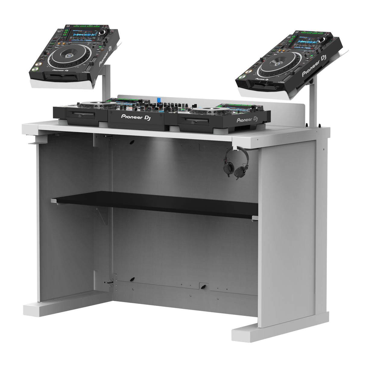 ProX XFH-HUMPTERB3WH WHITE B3 Workstation Quick Folding DJ Controller Turntable CD-J Facade Table