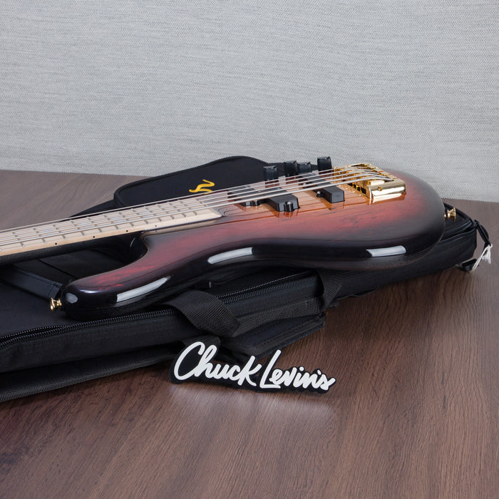 Spector Euro5LT Spalted Maple Bass Guitar - Fire Red Burst - CHUCKSCLUSIVE - #]C121SN 21109 - Display Model