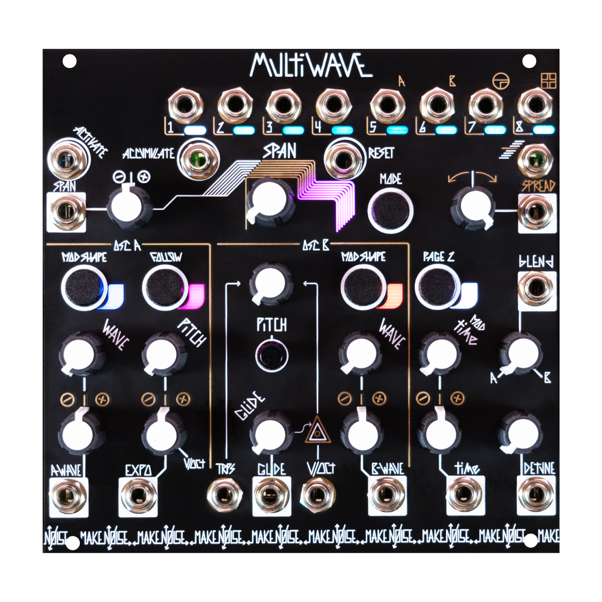 MakeNoise MultiWAVE 8-Channel Dual Wavetable Oscillator Modules