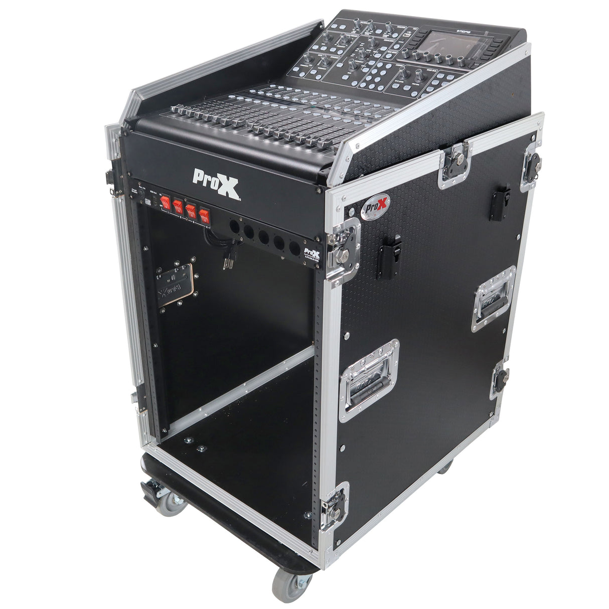ProX T-16MRSS13ULT Universal 19 Rack-mount Mixer with 13U Top and 16U Front with 2 Side Work Tables