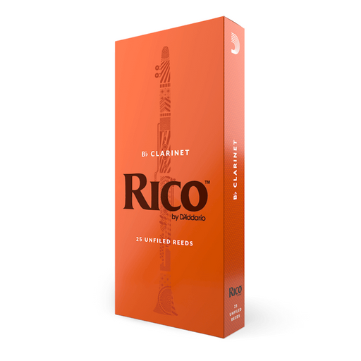 D'Addario RCA25 Rico Unfiled B-Flat Clarinet Reed - 25-Pack - New,3.5