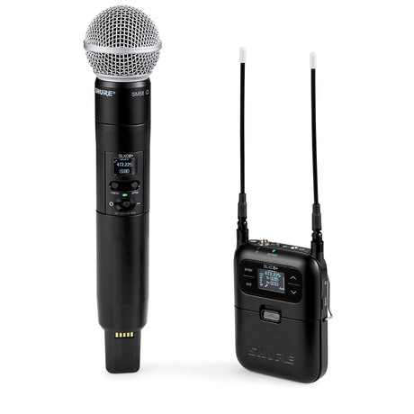 Shure SLXD25+/58 Portable Digital Wireless System with SM58 Cardioid Dynamic Microphone - G57 Band