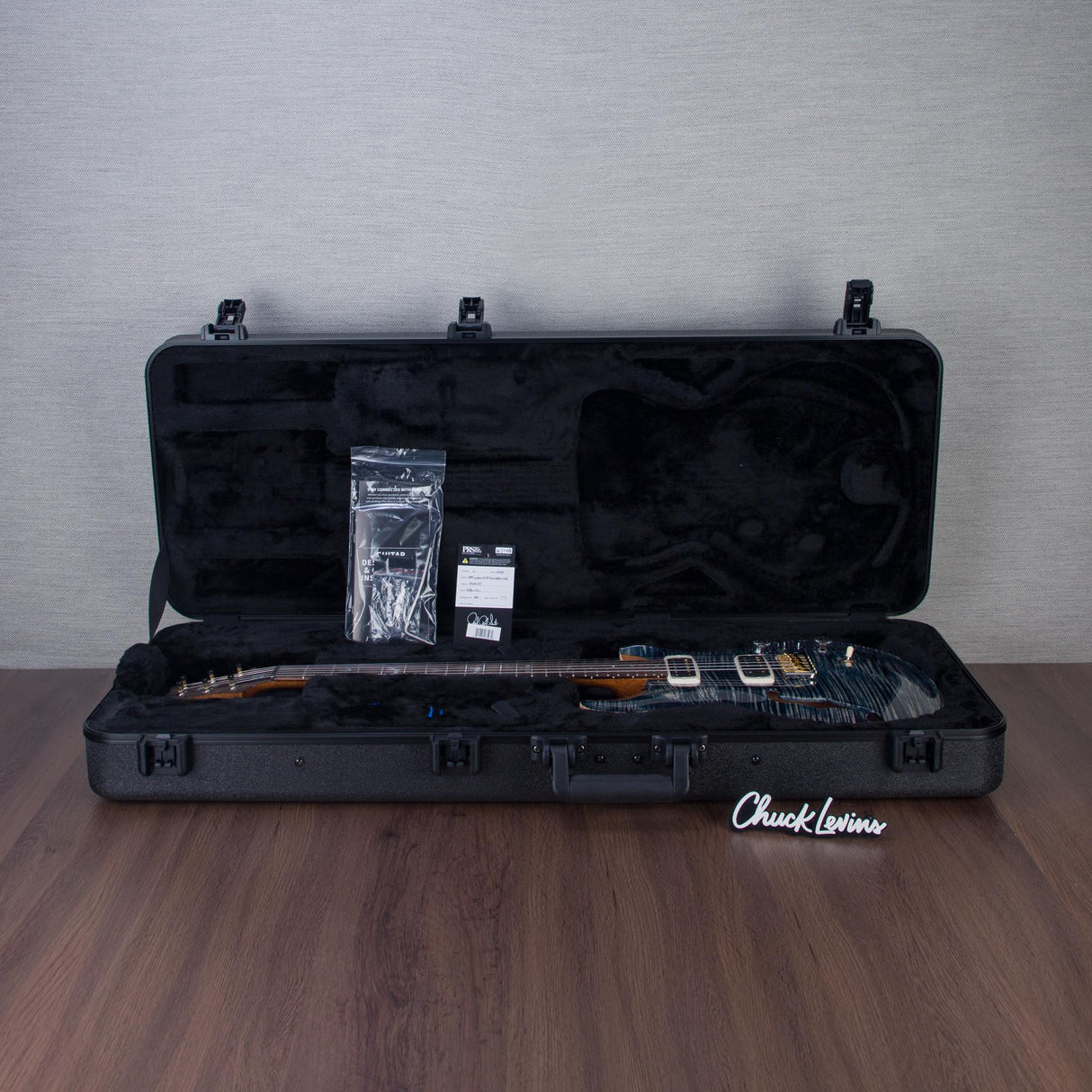 PRS 40th Anniversary Limited Edition Custom 24-08 Semi-Hollowbody Electric Guitar - Faded Whale Blue with Natural Back - #250400135