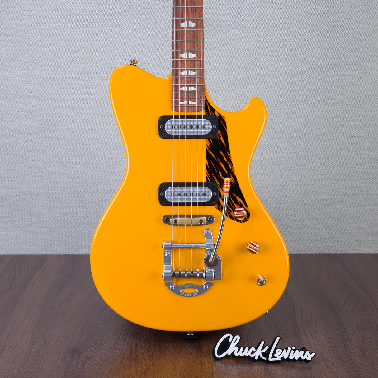 Powers Electric A-Type Electric Guitar - Signal Yellow - #B058
