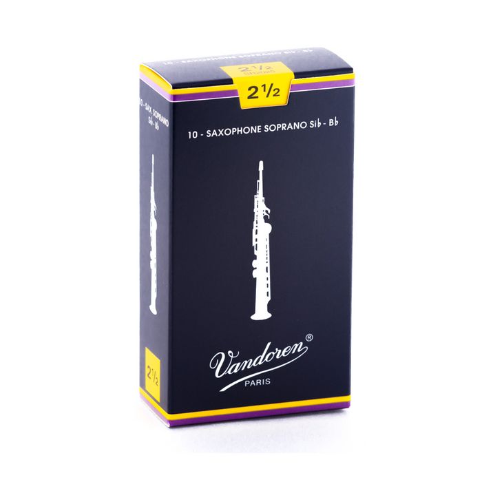 Vandoren SR20 Traditional Soprano Sax Reed 10-Pack - New,2.5