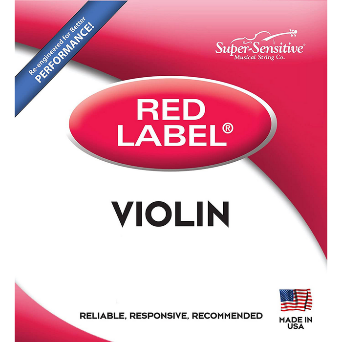 Super Sensitive Red Label Single A Violin String - 4/4 Soft - New,4/4 Soft