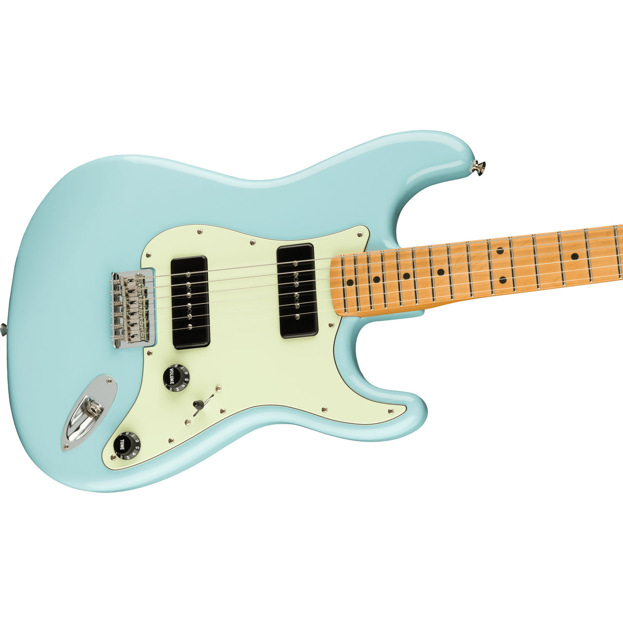 Fender Noventa Stratocaster Electric Guitar - Daphne Blue, Maple Fingerboard - Mint, Open Box