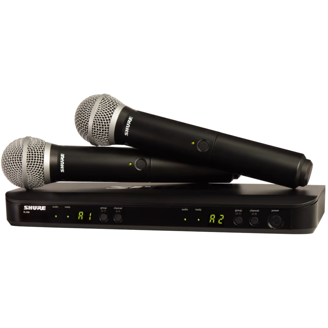 Shure BLX288/PG58 Wireless Dual Vocal System with PG58, H11 Band - Open Box, Mint