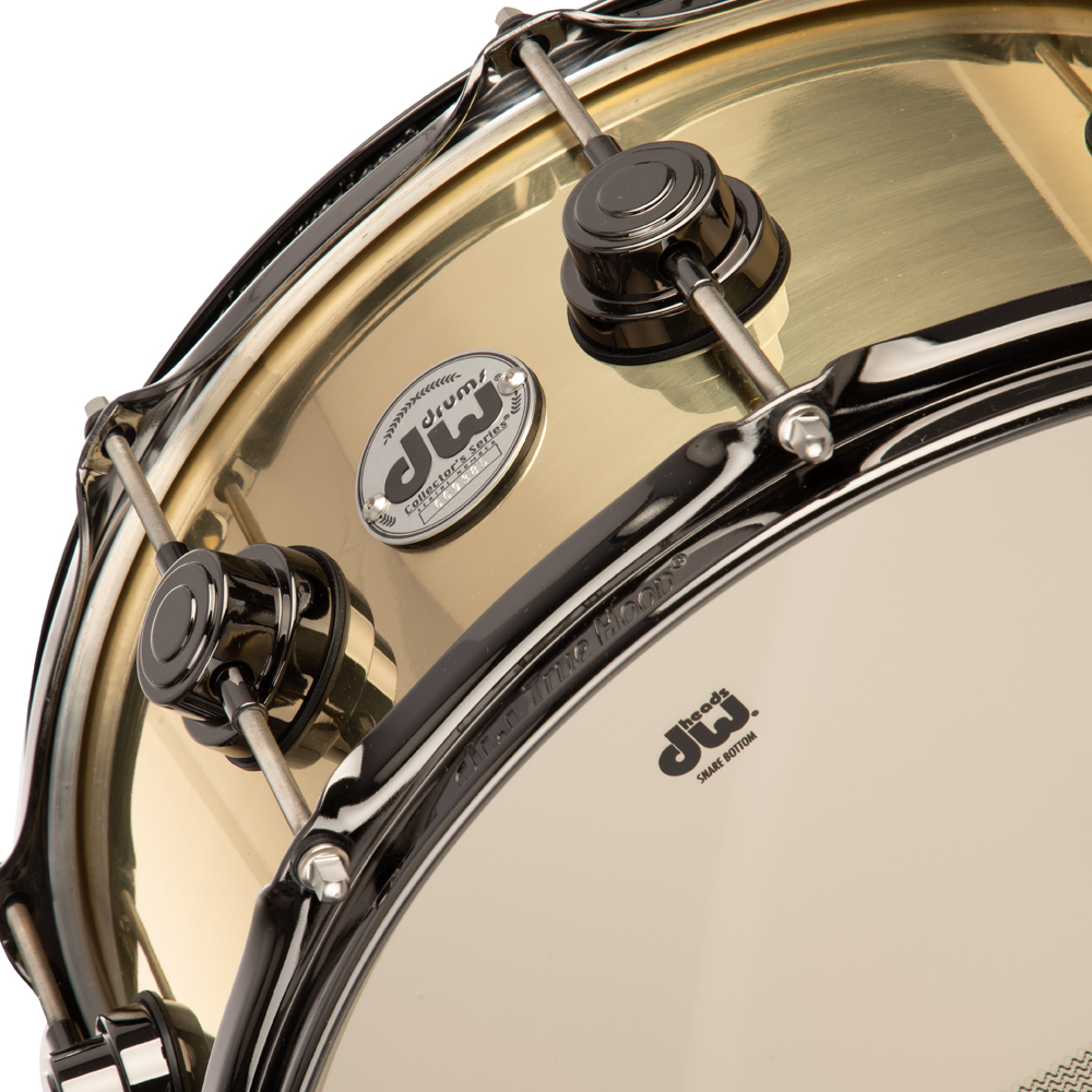 DW Collectors Series 6.5x14 Vintage Bell Brass Snare Drum - Black Nickel Hardware