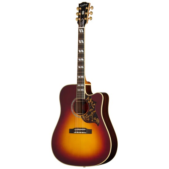 Epiphone Humingbird Deluxe EC Reissue Acoustic Electric Guitar - Autumn Burst