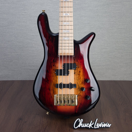 Spector Euro5LT Spalted Maple Bass Guitar - Fire Red Burst - CHUCKSCLUSIVE - #]C121SN 21108