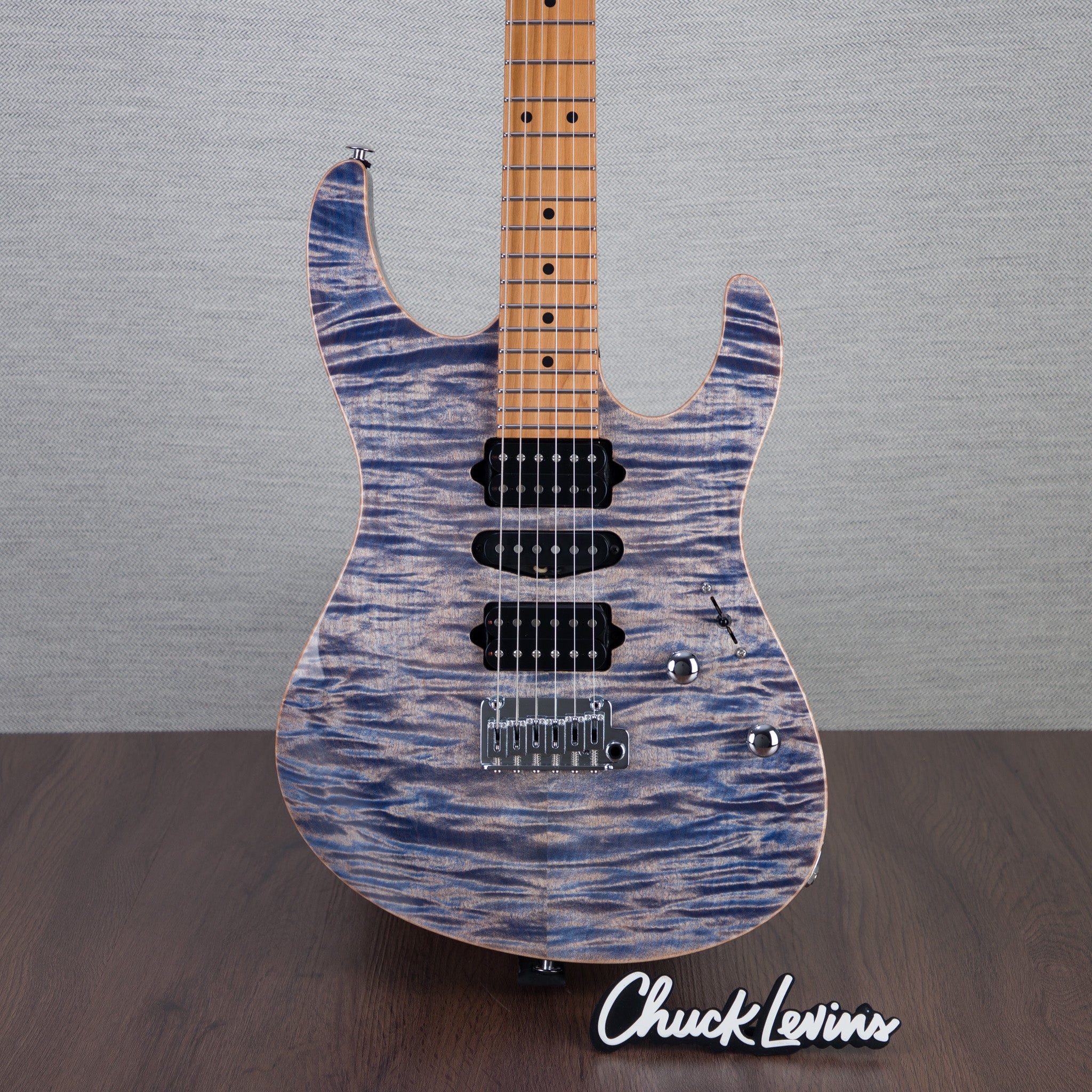 Suhr Modern Plus Electric Guitar, Maple Fingerboard - Trans Blue