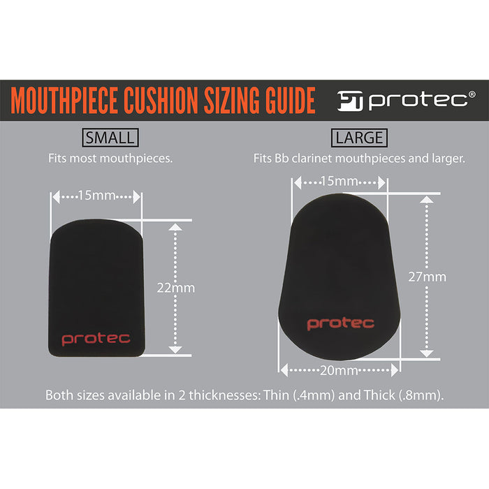 Protec MCS8B Mouthpiece Cushions - Small, .4mm, 6-Pack, Clear