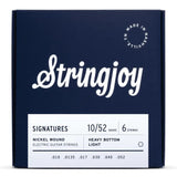 Stringjoy Signature Nickel-Wound Electric Guitar Strings - Light Top Heavy Bottom Gauge (.010-.052)