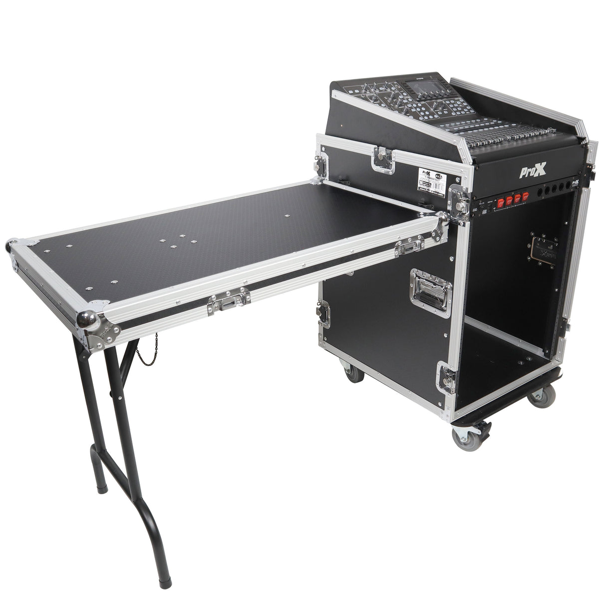 ProX T-16MRSS13ULT Universal 19 Rack-mount Mixer with 13U Top and 16U Front with 2 Side Work Tables