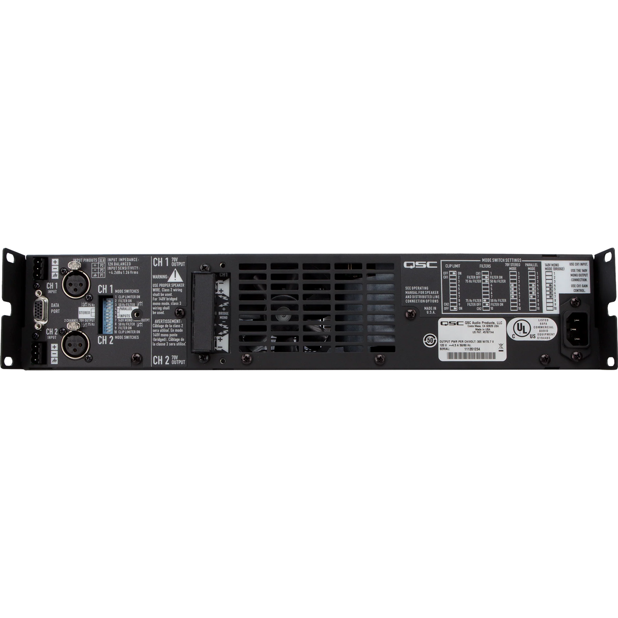 QSC CX302 2-Channel Powerlight Installation Amplifier