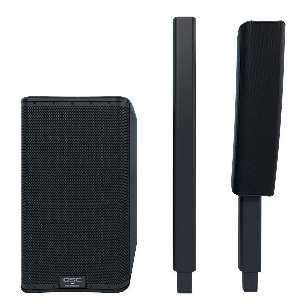 QSC KC12-BK 3000-Watts Active 3-Way Column Loudspeaker System - Black