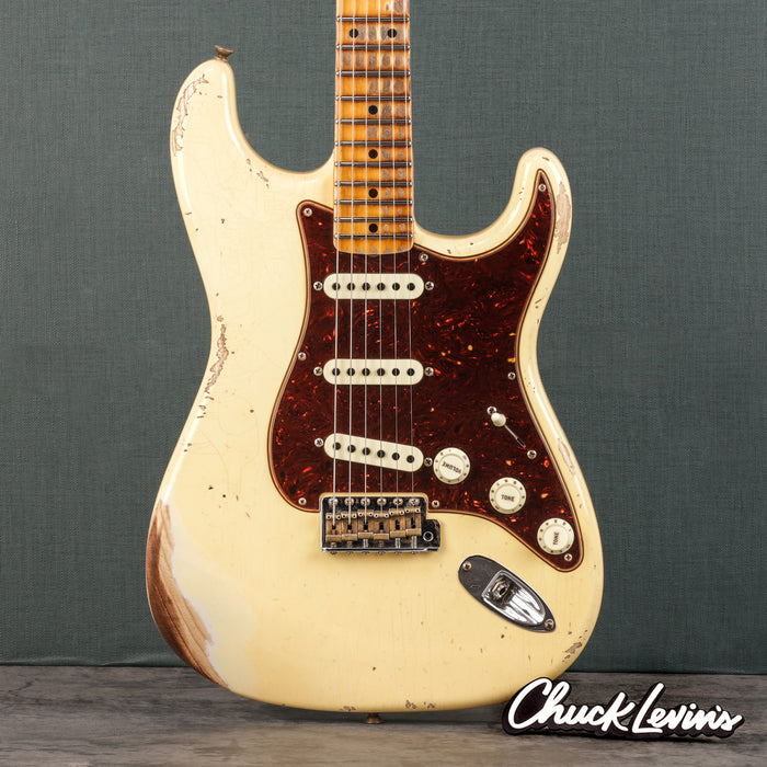 Fender Custom Shop 1956 Stratocaster Heavy Relic Guitar - Aged Vintage White - CHUCKSCLUSIVE - #R125401