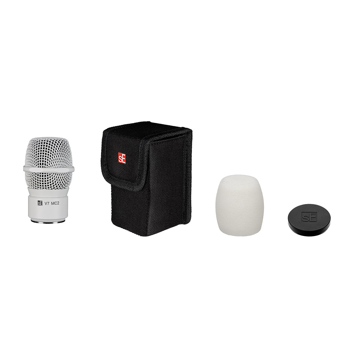 sE Electronics V7 MC2 Supercardioid Dynamic Microphone Capsule for Sennheiser Wireless Handheld Transmitters with MP03 Pouch - White