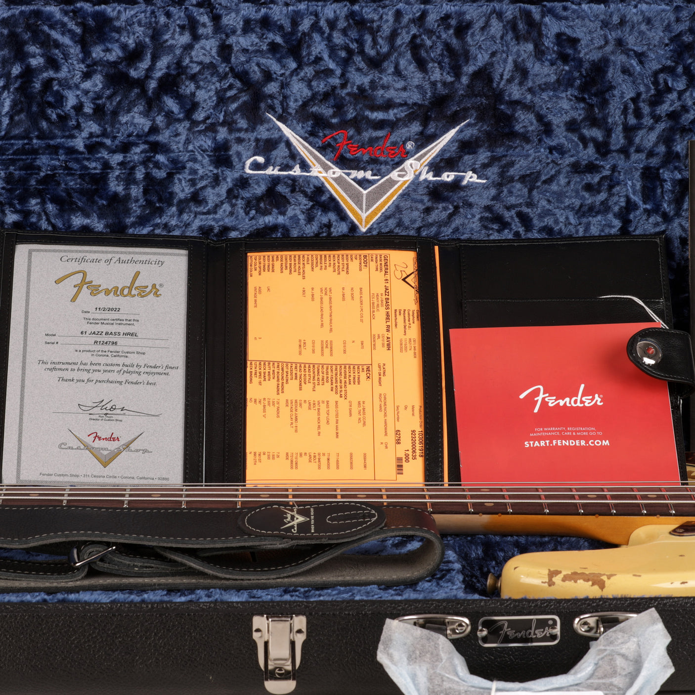 Fender Custom Shop 1961 Jazz Bass, Ash Heavy Relic - Aged Vintage White - CHUCKSCLUSIVE - #R124796