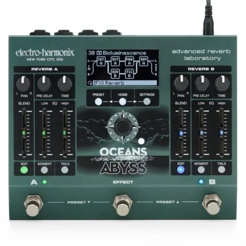 Electro-Harmonix Oceans Abyss Advanced Reverb Laboratory Guitar Effects Pedal