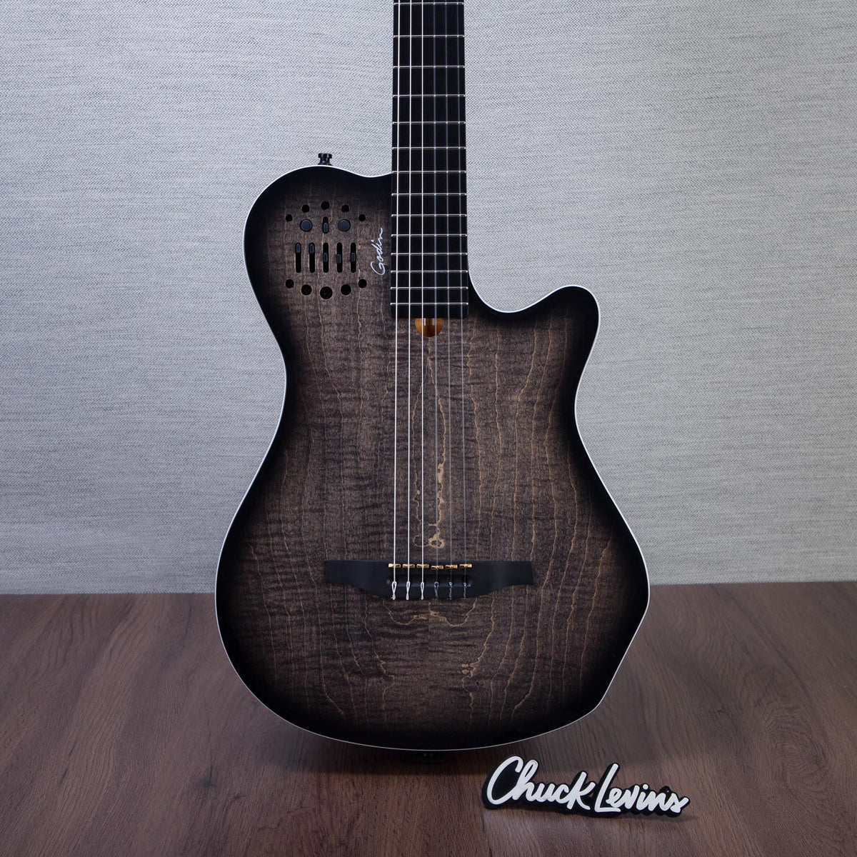 Godin MultiAc Grand Concert SA Nylon String Acoustic-Electric Guitar - Trans Black - CHUCKSCLUSIVE - #26317974