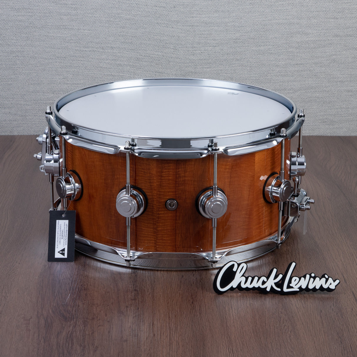 DW 6.5 x 14-Inch Collector's Maple Exotic Series Snare Drum - Natural Lacquer over Koa