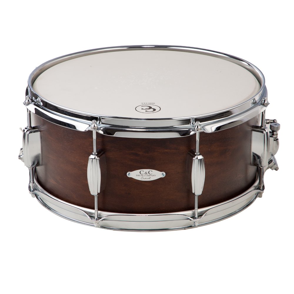 C&C Drum Company Player Date II 6.5x14 Snare Drum - Brown Mahogany Stain