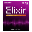 Elixir 16052 Phosphor Bronze Nanoweb Coated Acoustic Guitar Strings, Light (12 - 53)