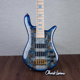 Spector Euro 5 LT Poplar Burl Over Ash 5-String Electric Bass Guitar - Faded Light Blue Gloss - CHUCKSCLUSIVE - #]C121NB23317