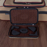 Marcus Bonna Gentleman's Bassoon Case - Beige/Ivory Leather, Wine Red Trim, Silver Metal Logo