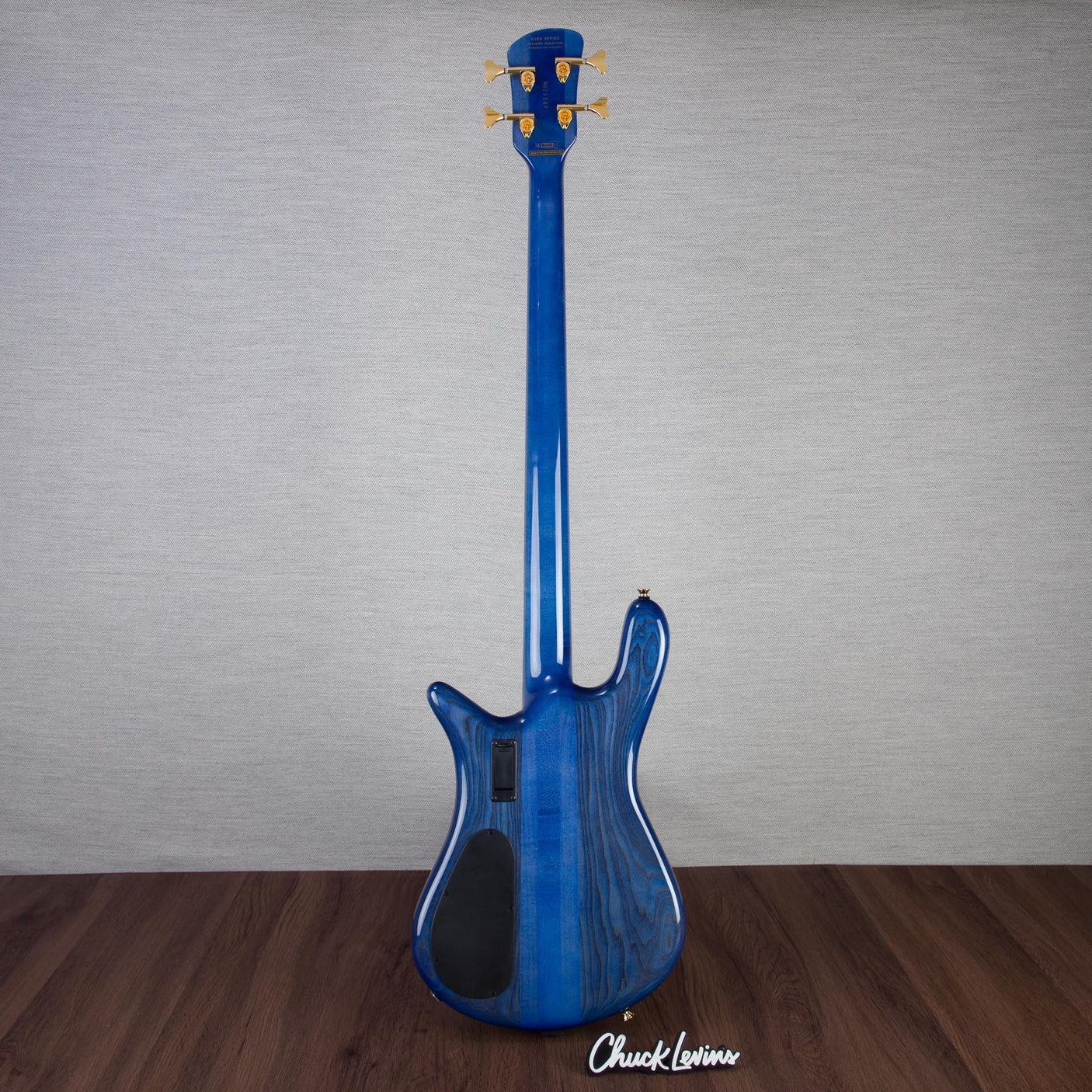 Spector Euro 4 LT Poplar Burl Over Ash Electric Bass Guitar - Faded Light Blue Gloss - CHUCKSCLUSIVE - #]C121NB23307