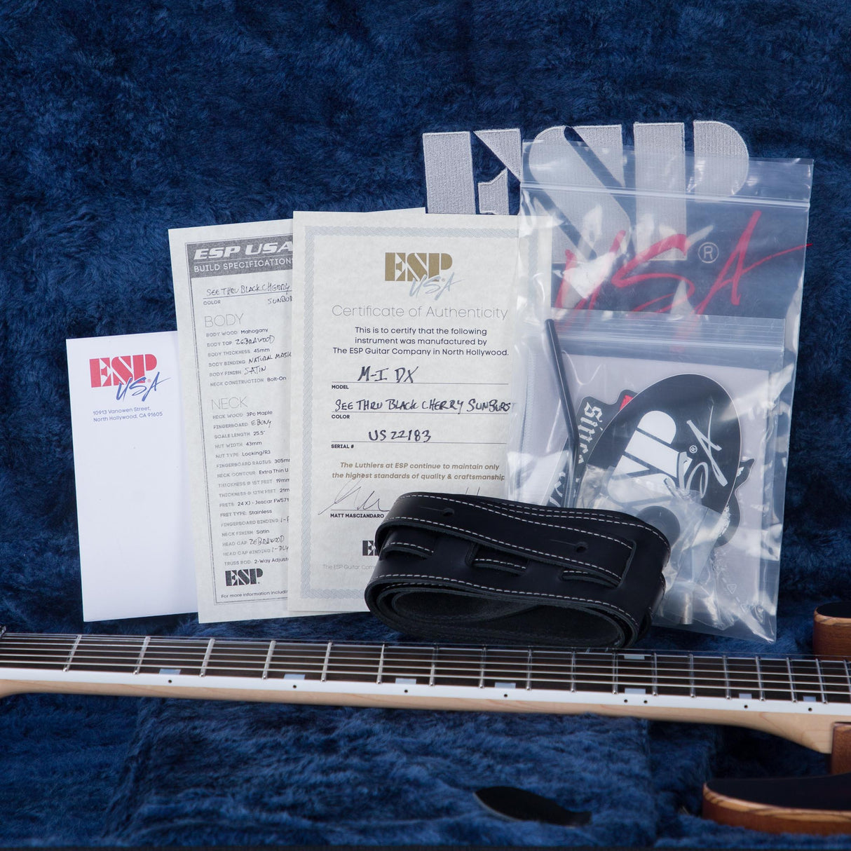 ESP USA M-I DX Electric Guitar - See Thru Black Cherry Sunburst - #US22183