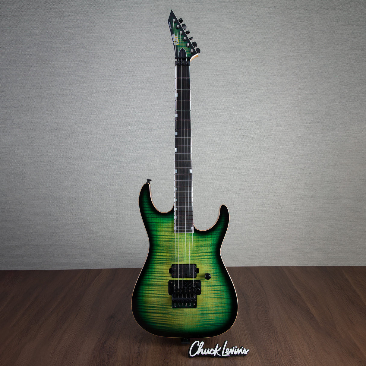 ESP USA M-I FR-DLX Flamed Maple Electric Guitar - Dark Lime Sunburst - #US23093