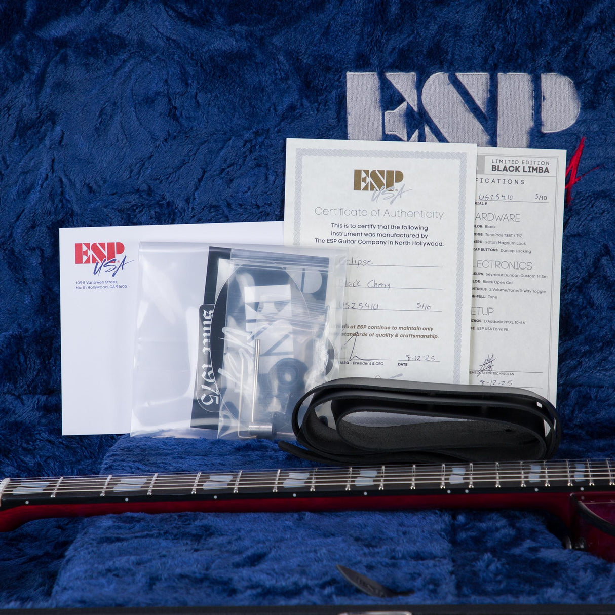 ESP USA Limited Edition Eclipse Electric Guitar - Black Limba - #US25410