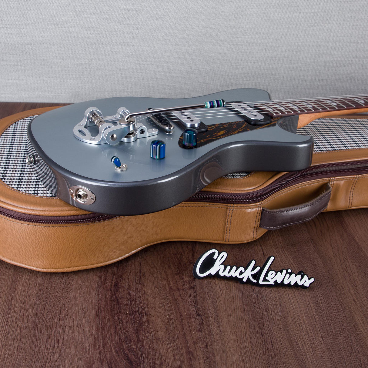 Powers Electric A-Type Electric Guitar - Two Tone Dolomite/Silver Top - #B070