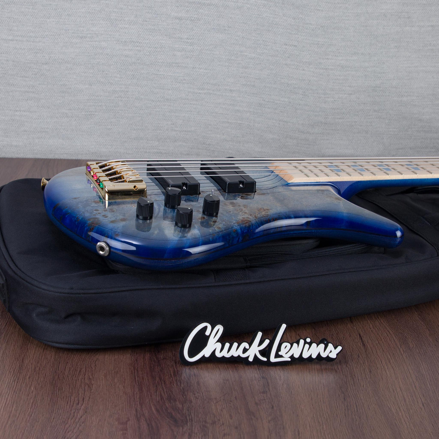 Spector Euro 5 LT Poplar Burl Over Ash 5-String Electric Bass Guitar - Faded Light Blue Gloss - CHUCKSCLUSIVE - #]C121NB23298