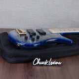Spector Euro 5 LT Poplar Burl Over Ash 5-String Electric Bass Guitar - Faded Light Blue Gloss - CHUCKSCLUSIVE - #]C121NB23298