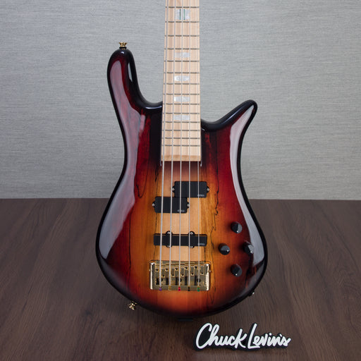 Spector Euro5LT Spalted Maple Bass Guitar - Fire Red Burst - CHUCKSCLUSIVE - #]C121SN 21107