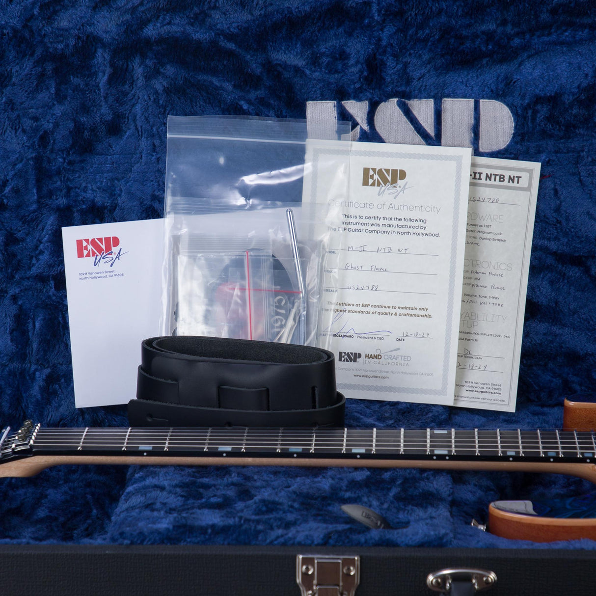 ESP USA M-II NTB NT Electric Guitar - Ghost Flame - #US24788