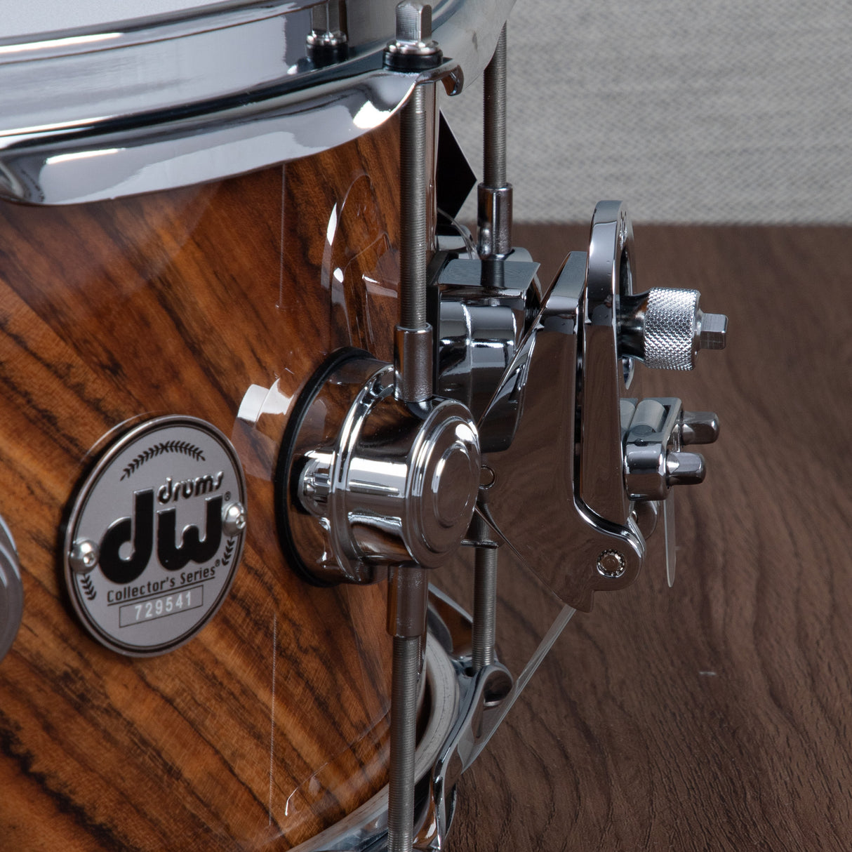 DW 6.5 x 14-Inch Collector's Maple Exotic Series Snare Drum - Natural Lacquer over Twisted Tropical Olive