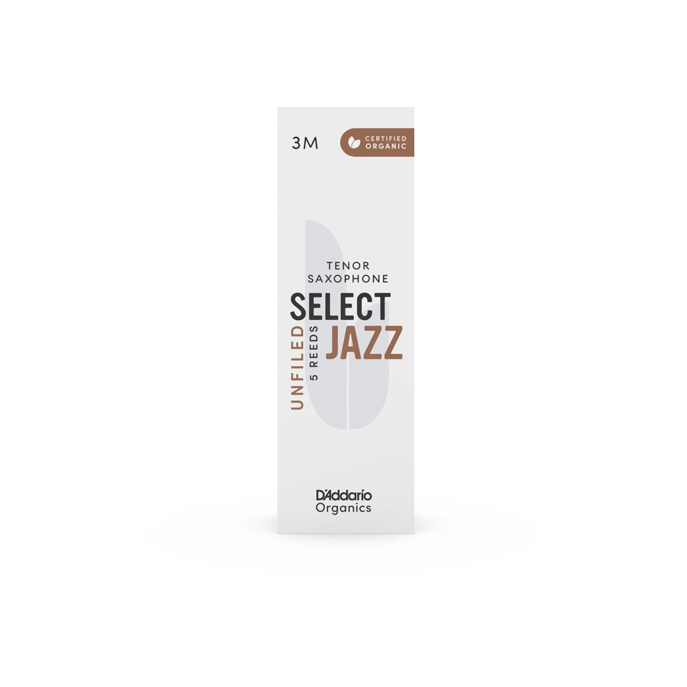 D'Addario ORRS05TSX3M Organic Select 5-Pack Jazz Alto Saxophone Reeds - 3 Medium