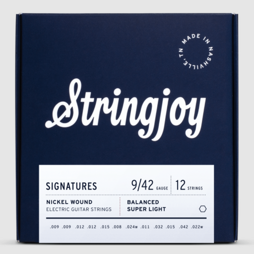 Stringjoy Signatures 9-42 12-String Electric Guitar Strings - Balanced Super Light Gauge